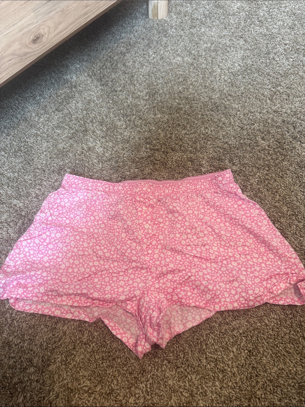PINK silky sleep boxy pajama shorts